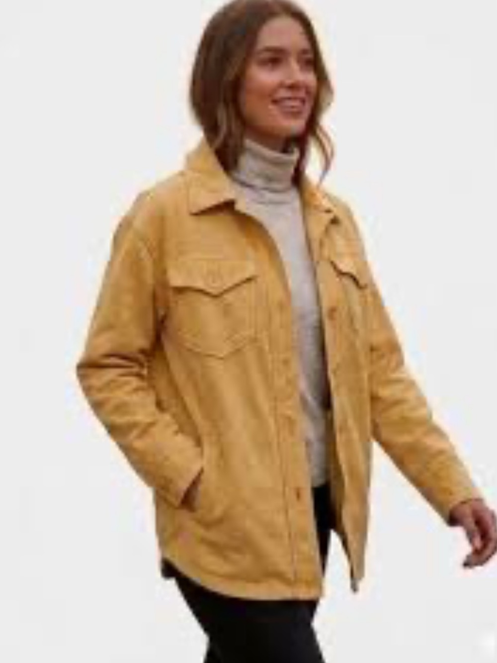 bagatelle Women's Mustard Button-Up shacket/Jacket